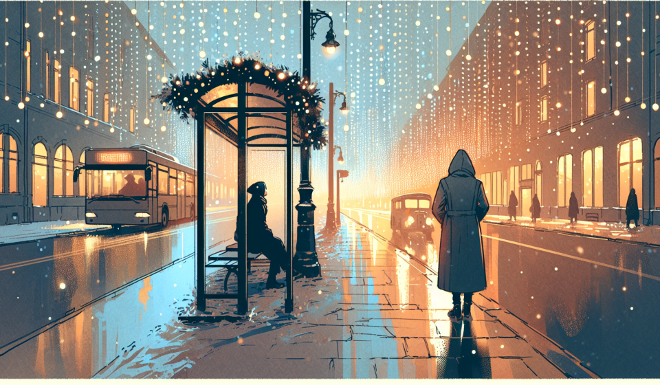 Überstunden im Lichterregen – Illustration