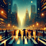 Zwei Hände im Schneegestöber – Illustration