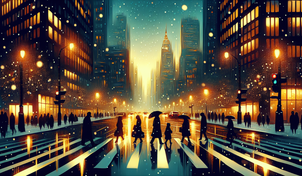 Zwei Hände im Schneegestöber – Illustration