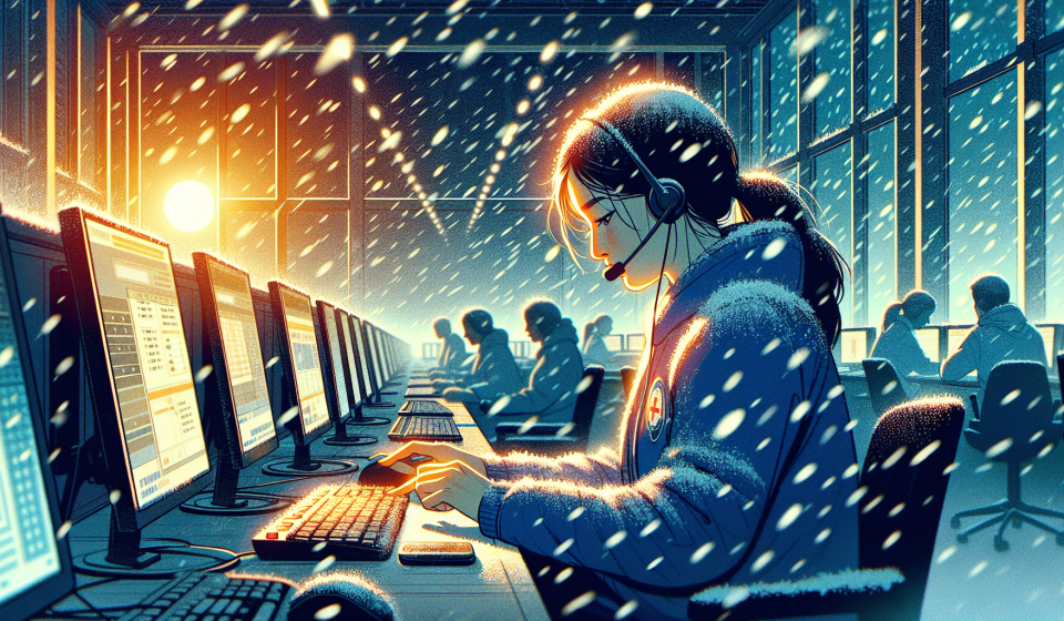 Der Anruf aus dem Schneesturm – Illustration