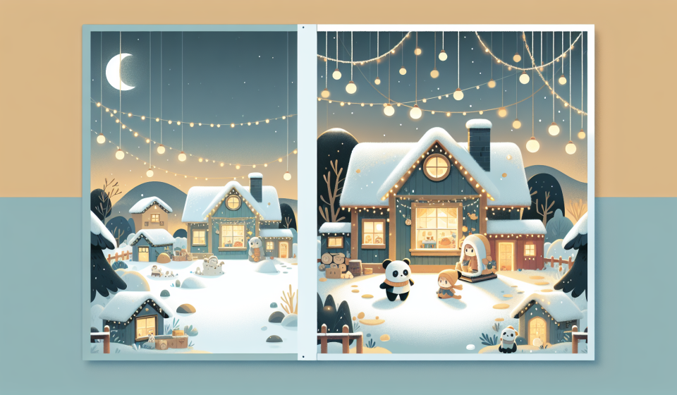 Der Schlaf des Weihnachtsdorfes – Illustration