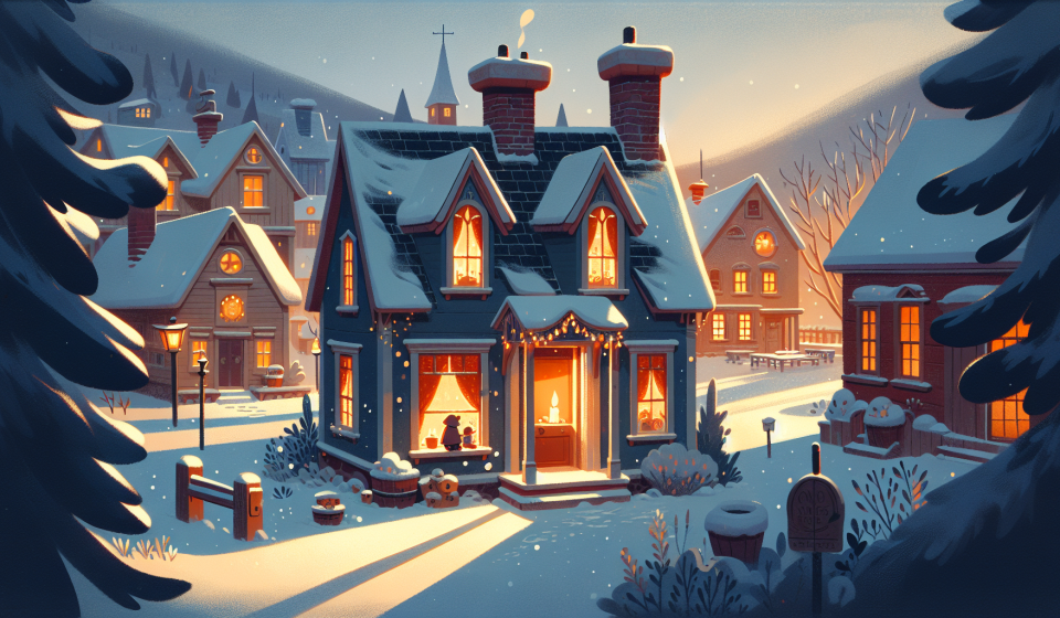 Der Schneewind, der Geschichten brachte – Illustration