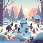 Der Streit um den größten Schneemann – Illustration