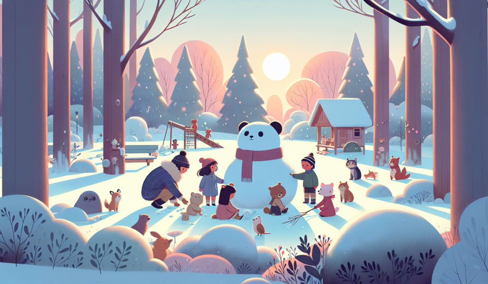 Der Streit um den größten Schneemann – Illustration