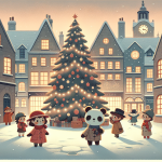 Die Schlittenjagd im Abendrot Der verschwundene Stern vom Stadtplatz – Illustration