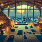 Der Yogaraum im ersten Schnee – Illustration