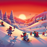 Die Schlittenjagd im Abendrot – Illustration