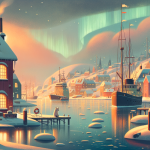 Die Winterexpedition zum Nordlicht – Illustration