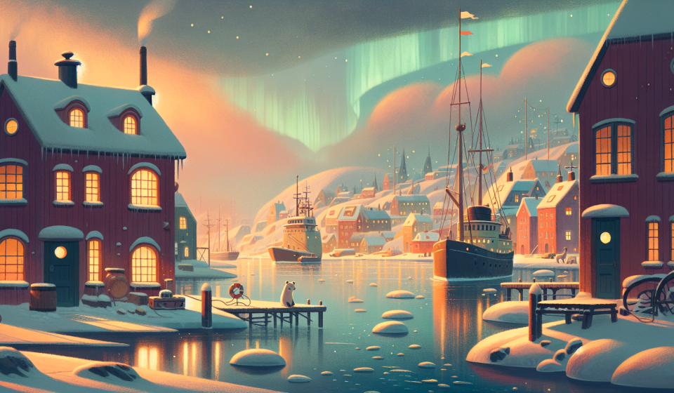 Die Winterexpedition zum Nordlicht – Illustration