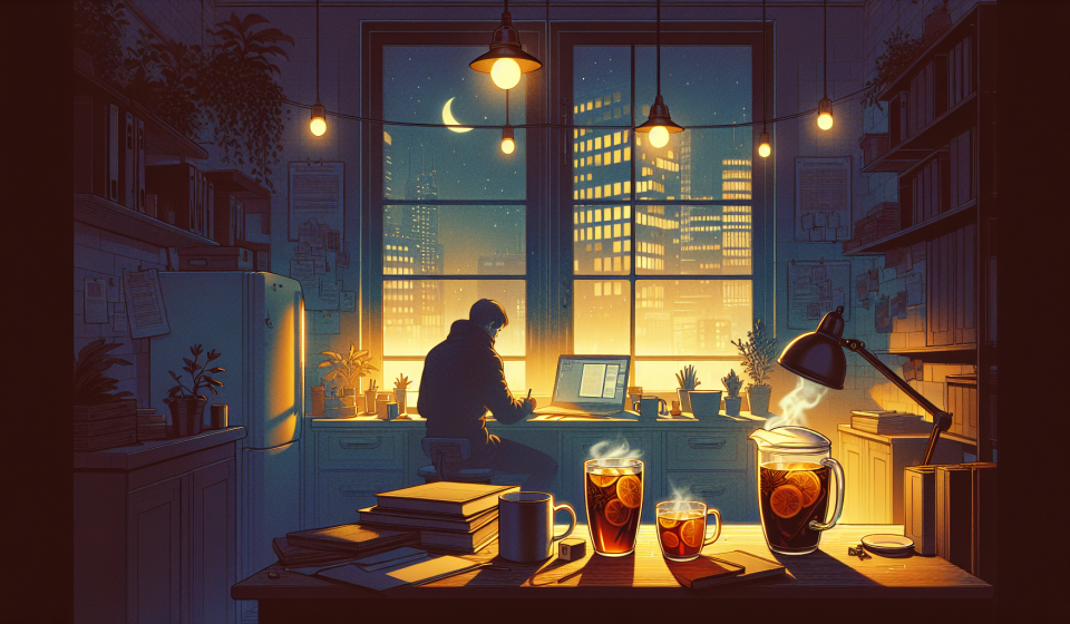 Glühwein in der Teeküche – Illustration