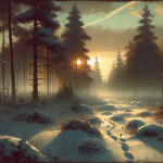 Ein ungelöster Fall im Winterwald – Illustration