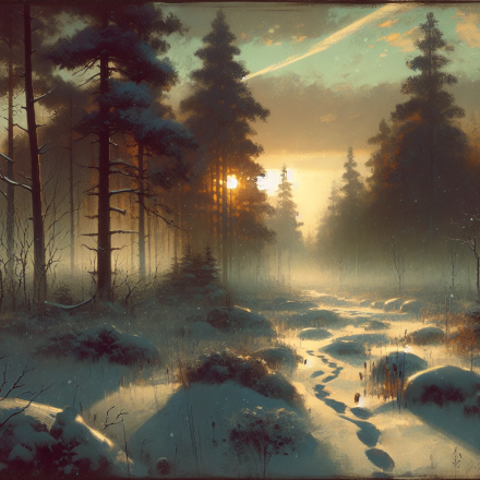 Ein ungelöster Fall im Winterwald – Illustration