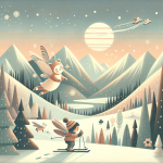 Magische Skier im Traumland – Illustration