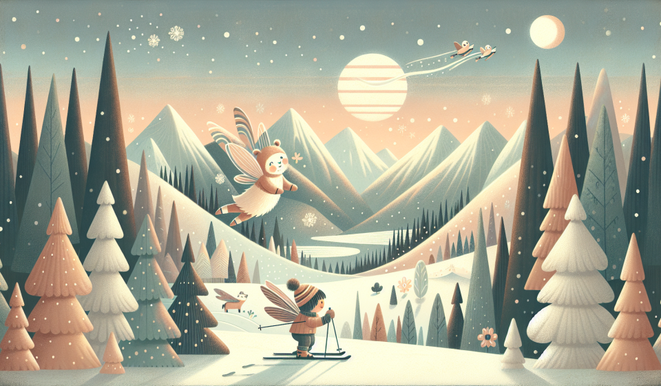 Magische Skier im Traumland – Illustration