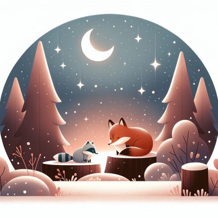 Eine ruhige Winterwanderung zum Einschlafen – Illustration