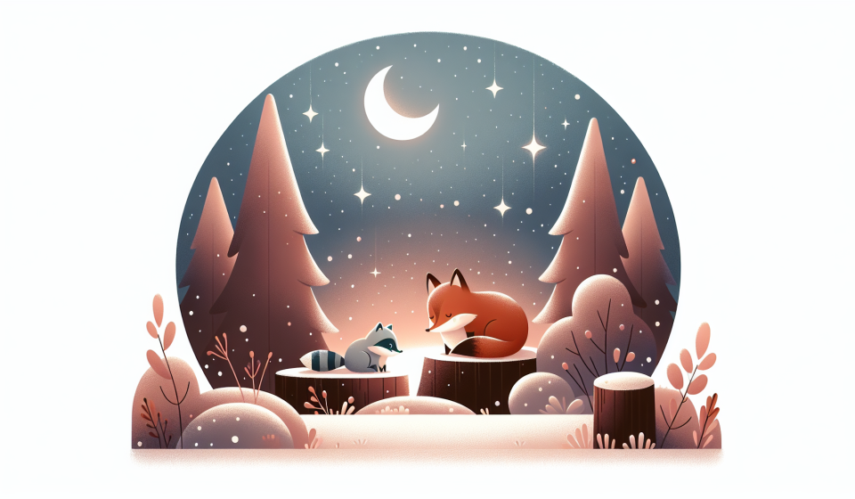 Eine ruhige Winterwanderung zum Einschlafen – Illustration