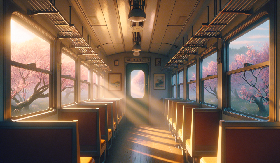 Ein Businesstrip während der Kirschblüte – Illustration