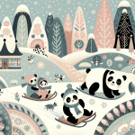 Eine Ablenkung am Fenster führt zu Nähe Freunde helfen sich im Schnee – Illustration