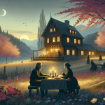 Beide eingeladen, keiner hat den anderen erwartet Blütenstill – Ein Kuss, doppelt erinnert – Illustration