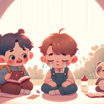 Zwei Kollegen suchen Eier und sich selbst Das Lämmchen, das dem Frühlingslicht folgt – Illustration