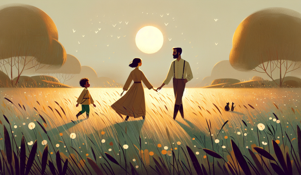 Der Abend als die Wiese leuchtete – Illustration