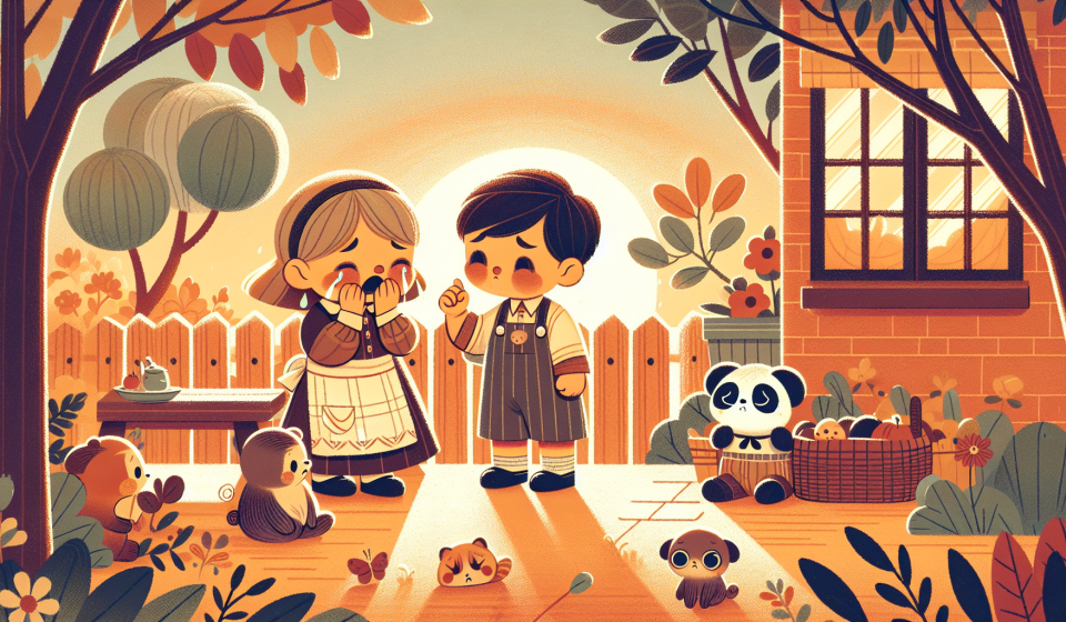 Jonas hilft Papa im Garten – Illustration