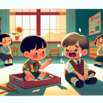 Jonas im Schwimmbad mit Mama und Oma – Illustration