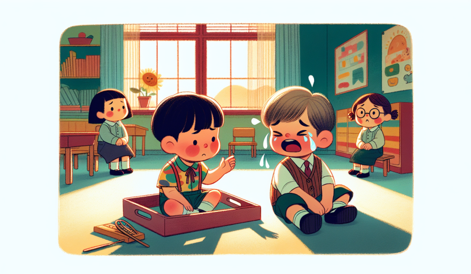 Jonas im Schwimmbad mit Mama und Oma – Illustration