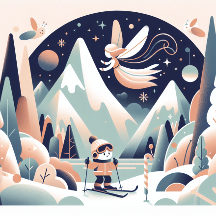 Traumhafte Skifahrt – Illustration