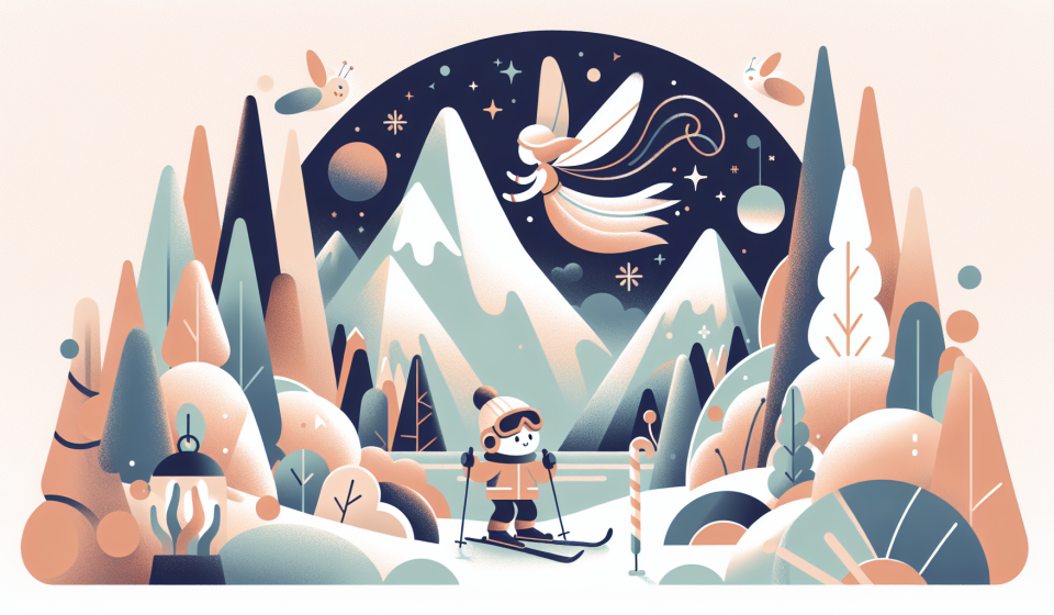 Traumhafte Skifahrt – Illustration