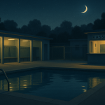 Das Freibad um Mitternacht – Illustration