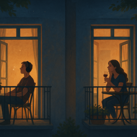 Wein und offene Fenster – Illustration
