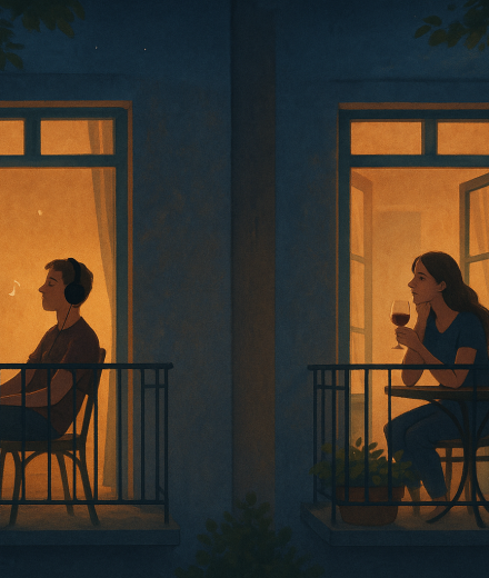 Wein und offene Fenster – Illustration