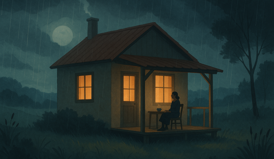 Das Ferienhaus vor dem Gewitter – Illustration