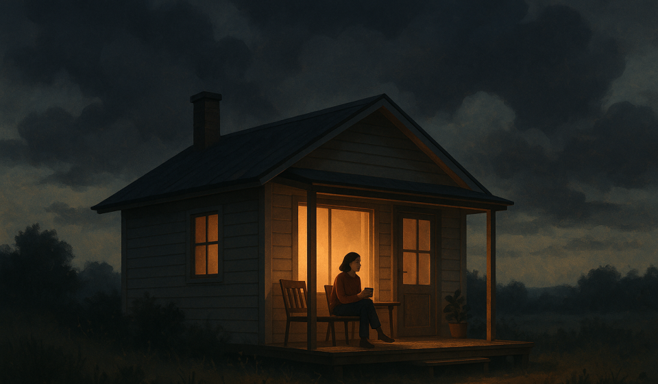 Das Ferienhaus vor dem Gewitter – Illustration