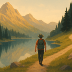 Der Bergsee nach der Hitze – Illustration
