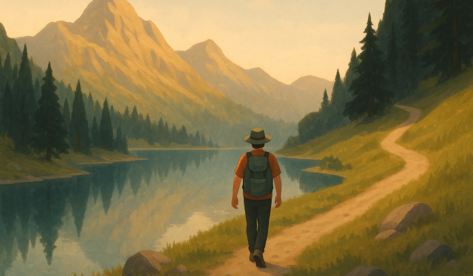 Der Bergsee nach der Hitze – Illustration