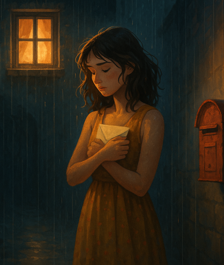 Der Brief im Sommerregen – Illustration