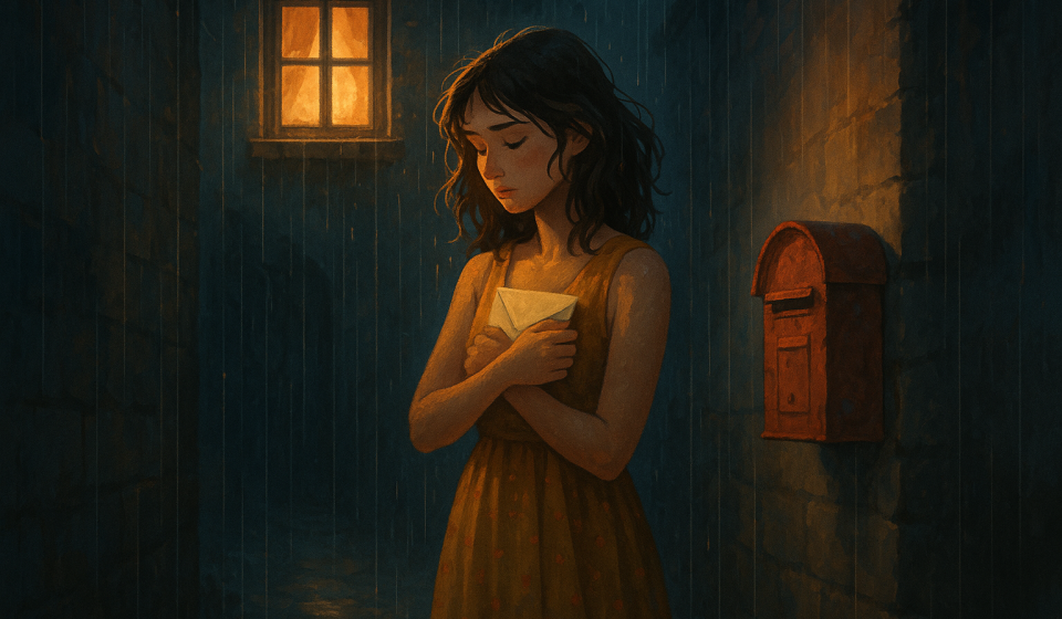 Der Brief im Sommerregen – Illustration
