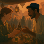 Der Markt in Marrakesch – Illustration