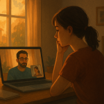 Der erste Gewitterregen nach der Hitze Homeoffice ohne AC – Illustration