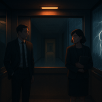 Im Lift während des Gewitters – Illustration