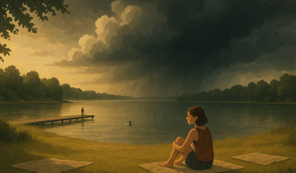 Schwüler Nachmittag am See – Illustration