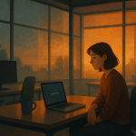 Der erste Tee des Herbstes Der letzte Tag im Homeoffice-Sommer – Illustration