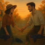 Der Weinlese-Kuss – Illustration