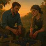 Der Weinlese-Kuss – Illustration