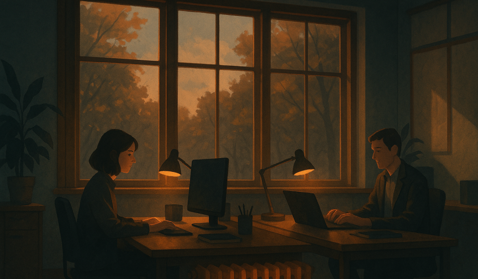 Die neue Sitzordnung im Herbst – Illustration