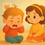 Der erste kalte Abend Grossvaters Kaminfeuer – Illustration