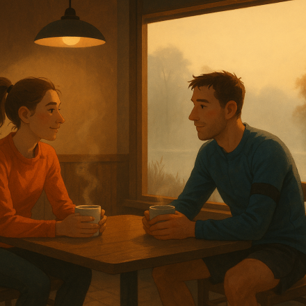 Nebel über dem See – Illustration