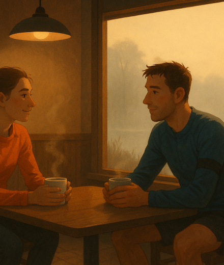 Nebel über dem See – Illustration